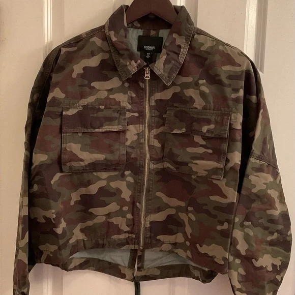 Hudson Jeans Cropped Military Anorak Jacket - NWT - Size Medium - Picture 2 of 13